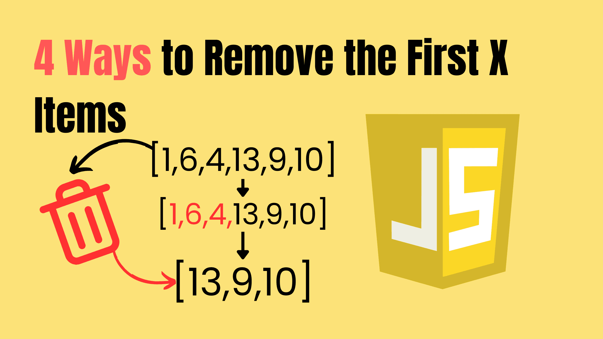 How to Remove the First X Items from an Array in JavaScript Cover Image of How to Remove the First X Items from an Array in JavaScript