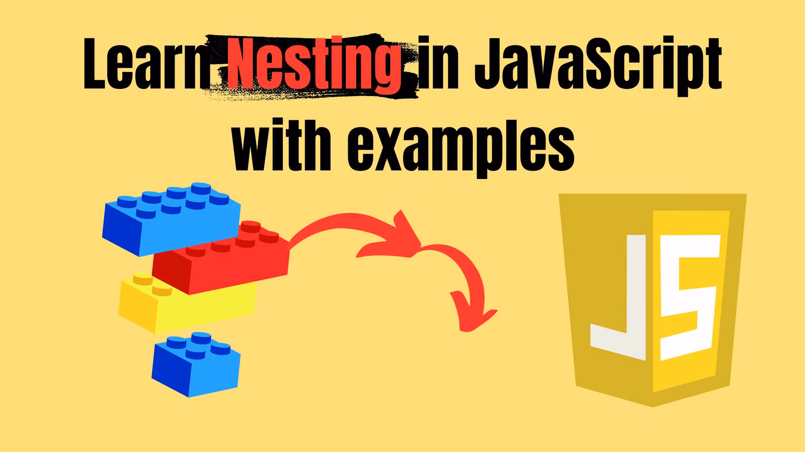 Learn 5 Types of Nesting in JavaScript with Examples. Cover Image of Learn 5 Types of Nesting in JavaScript with Examples.